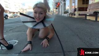 Princess👸 Donna owns whored-out Ella Nova, an obedient bitch prancing down streets wagging.