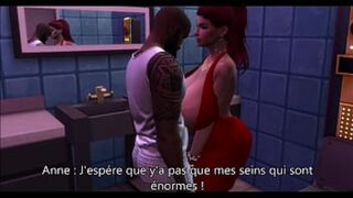 French Sims 4 duo's raw, public toilet tryst - cocksucking and French kisses galore!