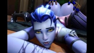 Her gargantuan posterior ravaged by a behemothic black cock🌭, her widowmaker weeping tears of pleasure