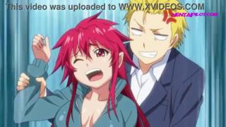 Foxy teen redhead rides cock🌭 in steamy threesome hentai