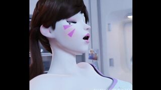 Deep throat queen D.va goes wild in cowgirl rodeo romp, gets it good