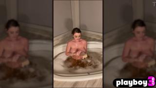  Busty Mature Sophie Dee self-fucks with a dildo post-jacuzzi pose