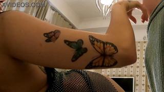 Raunchy Brunette babe gets a sloppy handjob at EDM fest while ignored