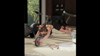 Josie Flexes Exotic Booty for Hard-Core Self-Love with Ab Wheel Seduction