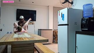 Kitchen kitchening with stepsister's lustful longings leads to bedroom's passionate finale