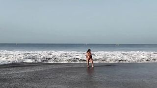 Ex-step Mom begs her son for a filthy nude beach shoot, exploiting their twisted incestuous fantasy