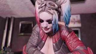 Harley Queen getting DP'd like a dirty little cum dumpster