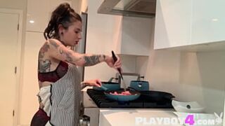 Joanna Angel self-fucked with a dildo after swallowing one