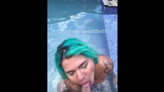 Poolside bj, dirty public affair