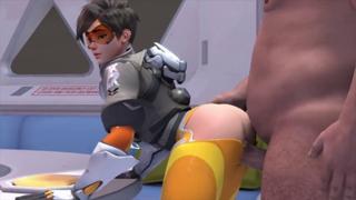 Tracer sucks a thick cock🌭 down her throat