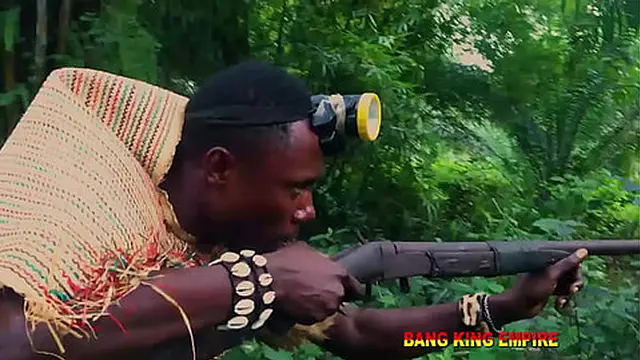 African hunter pleasured busty woman in the woods and this occurred