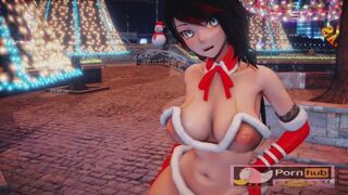 R18 Lupin RubyRose' tantalizingly tanned derrière gets ravaged in festive 3D cartoon lust