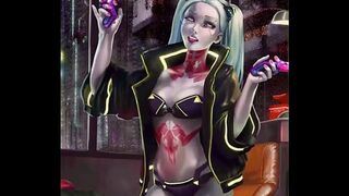 Huge-Boobed Gothic Girl's Sensual Breast Expansion Show with Steamy Audio