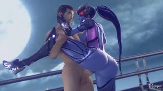 Rooftop bang trainin' widow's lonely wet hole
