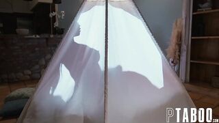 Lily Starfire Fucks Stepdad Ken in Tent While Stepmom’s Clueless!