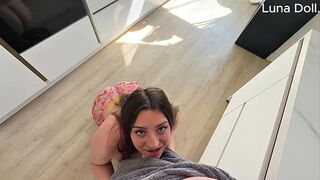 Luna Doll - Got So Horny🥵! Fucked Me in the Kitchen!