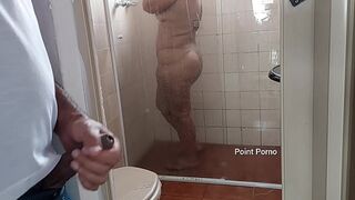 My stepmother always takes a shower with the door open so I can spy on her