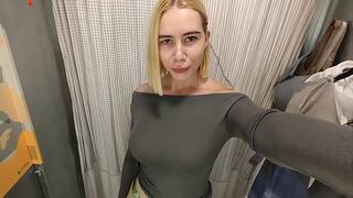 Changing Room Secrets – Blonde Tries Naughty Outfits On Camera Changing Room Fantasy – Big Booty Blonde in Naughty clothes, Hidden Camera