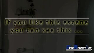 PORNOVATAS - Young and busty natural cleaning lady catches me masturbating while I watch her