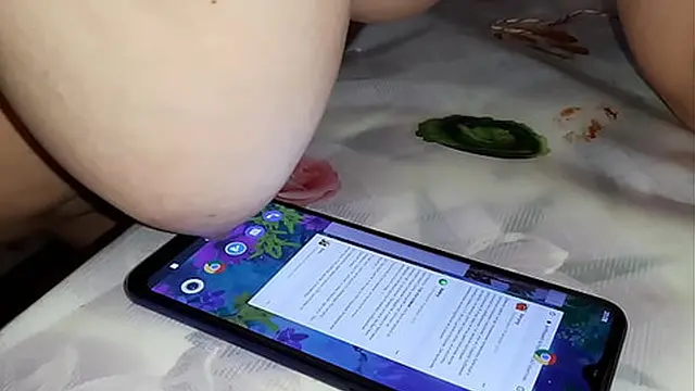 My Girlfriend uses her phone with big boobs - Lesbian Illusion Girls
