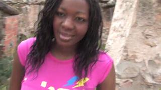 Big-titted ebony hoe gets her gigantic booty ravaged outdoors