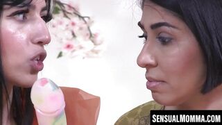 SensualMomma.com - Aaliyah teaches stepmom the ropes of sex toy exploration