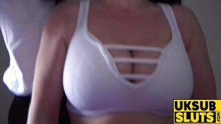 UKSubSluts com - English BBW slut's huge fat cock hammering and rough handling