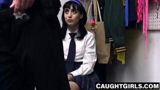 Busty Anna Starr caught stealing by security guard