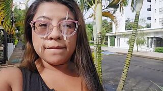 Open street creampie