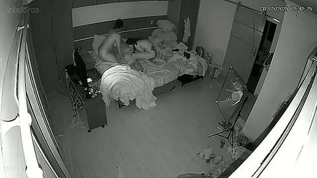 Threesome caught in intimate moments