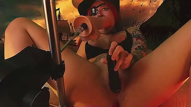 PIRATE GIRL GETS WILD ORGASMS FROM VIBRATORS IN ALL ORIFICES