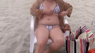 On the beach —  I lick my stepmom's pussy —  we masturbate before anal sex