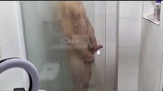 Hot stepmom spied on my shower until she fell on my dick.