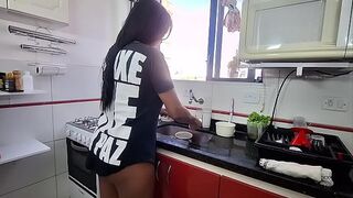My step cousin took advantage of me when it was just the two of us at home —  he made me suck his black dick —  he fucked my pussy nicely —  he didn't even forgive my ass and to finish he came in my mouth