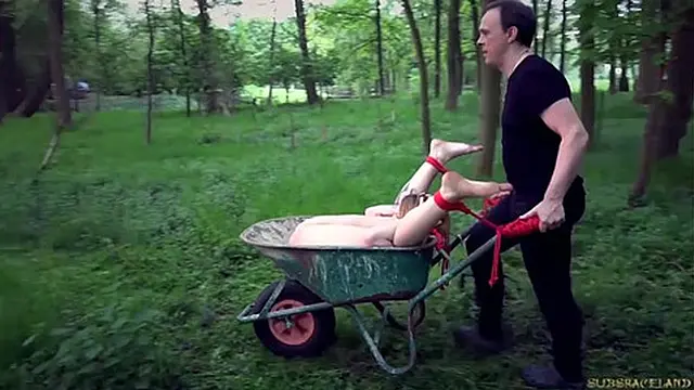 Sub young slaves humiliated in bondage training of fucking cum swallowing