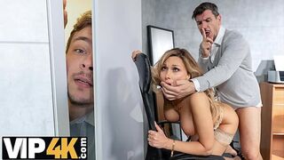 DEBT4k. Busty Mrs. Boss solved her debt with her tight pussy and blowjob