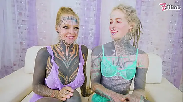 Threesome Tattooed TEENS World Champion Facial and Gaping Hard Fuck