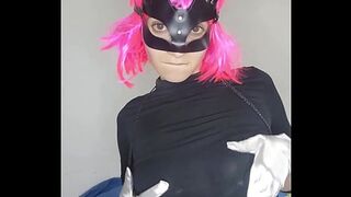 Discover my pleasure with my kitty mask and big tits