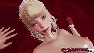Naughty Christmas Blonde 3D Hentai Featuring Anal Plug - Big Tits, Festive Pussy Fingering, and Wet Cunnilingus Animation