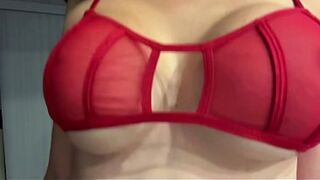 Italian Big Tits Milf Artemisia Love showing her juicy tits wearing a sexy red bra