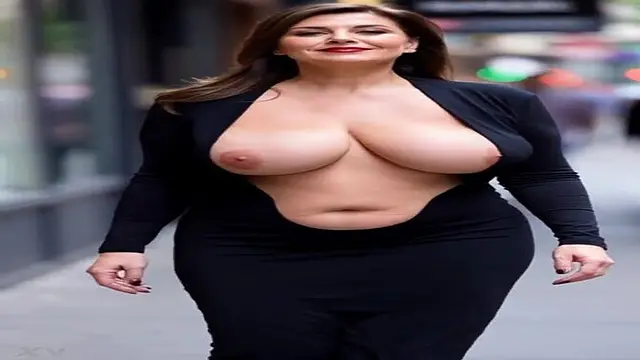 Busty MILF bounces her natural tits in a braless display