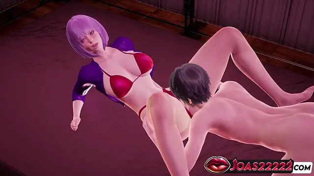 Busty Amelia enjoys some naughty fun in a red bikini