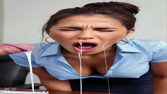 Ai Hot Latina Brunette Fresh with Small Breasts Deepthroat Fellatio Facial Cumshot