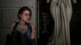 Lady Dimitrescu rips off Jill Valentine's clothes, exposing huge tits, bare pussy✌ and ass🍑